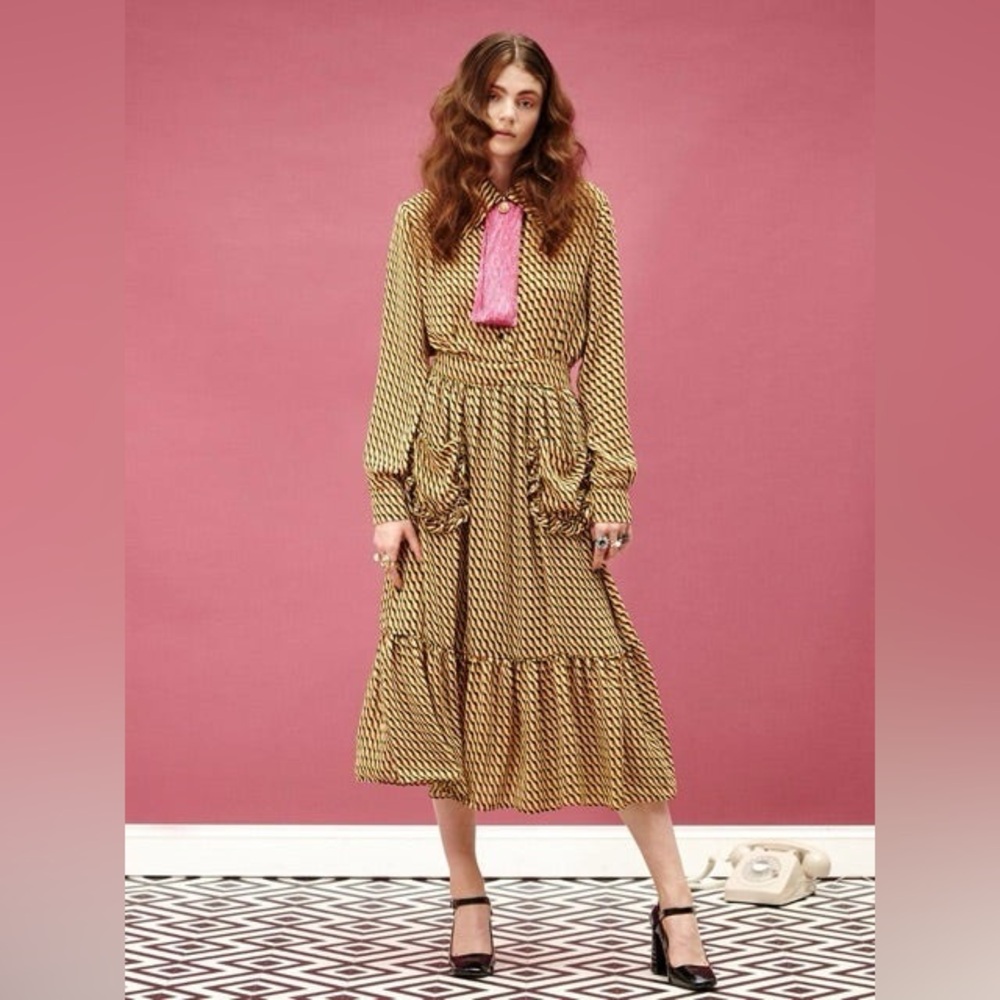 Sister Jane Yellow and Black Midi Dress